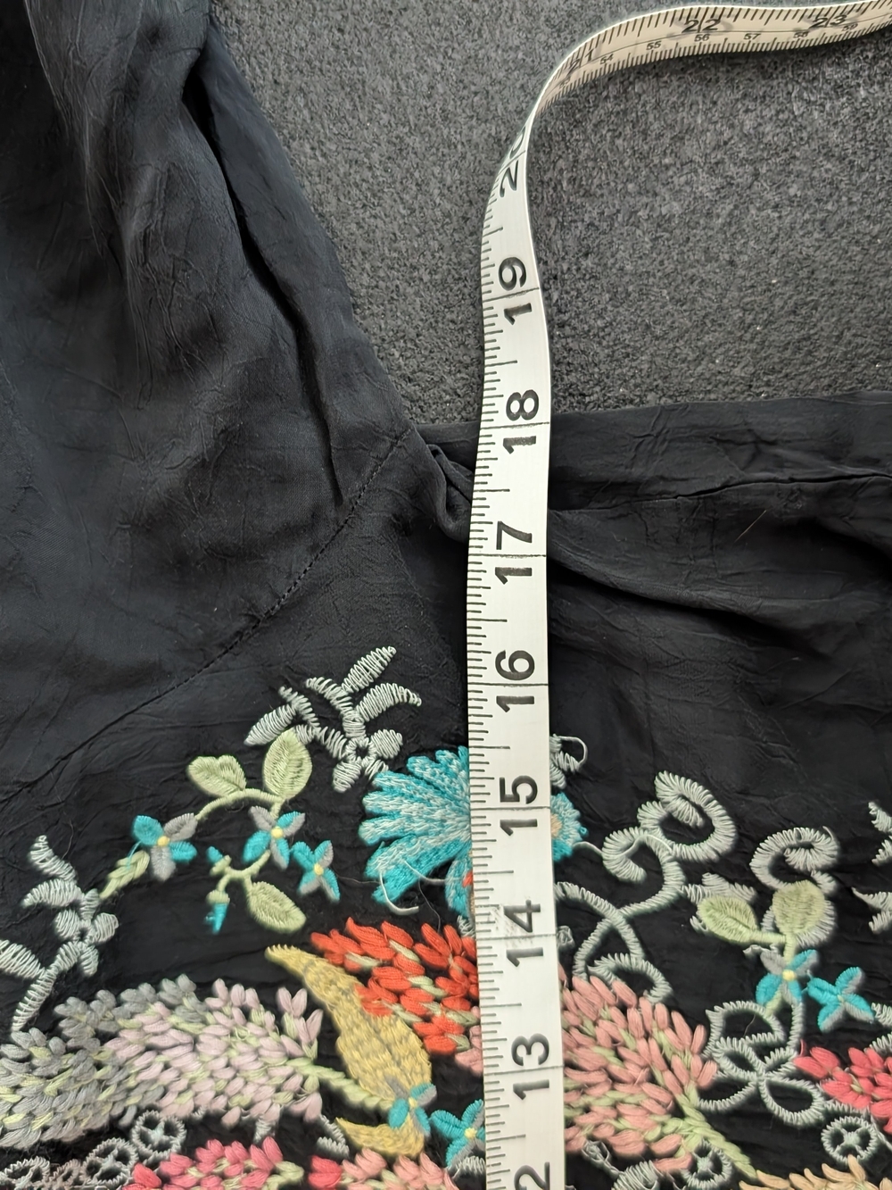 Johnny Was Black Tunic with Multicolor Floral Bird Embroidery Size S - Picture 8 of 8